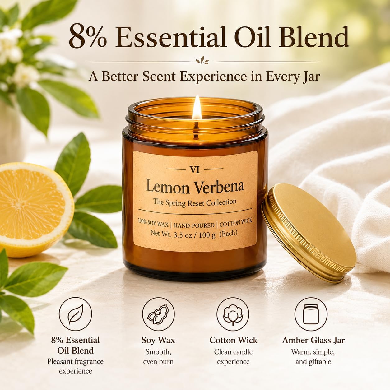 Scented Candles Gift Set,12 Pack Aromatherapy Candles for Home Scented, Aromatherapy Jar Candle Gifts for Women, Natural Soy Wax Amber Candle Set, Scented Candles Set for Birthday Present