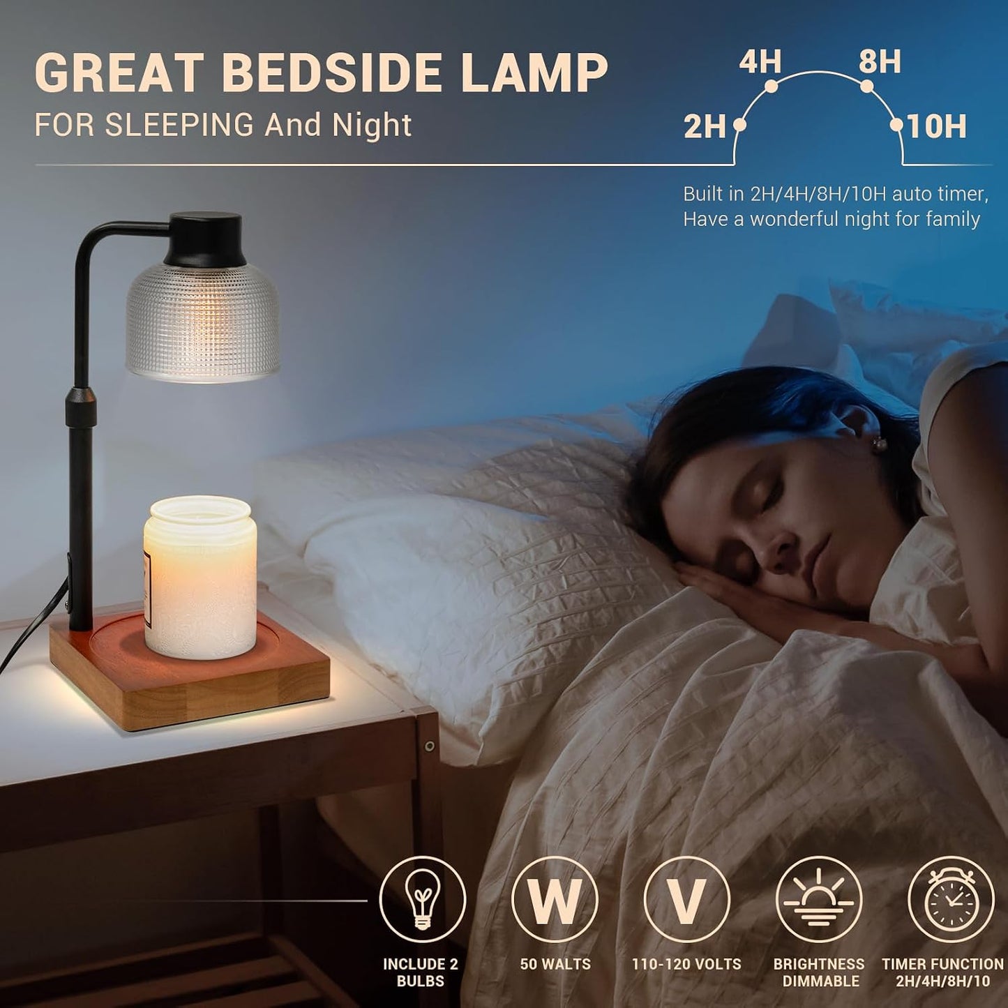 KLL Candle Warmer Lamp with Timer: Birthday Gift for Women, House Warming Gifts New Home, Room Decor - Wax Melt Warmer for Scented Jar Candles