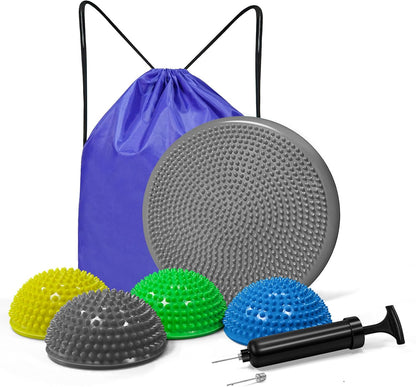 biguphate Wobble Cushion Set with Hedgehog Balance Pods & Pump
