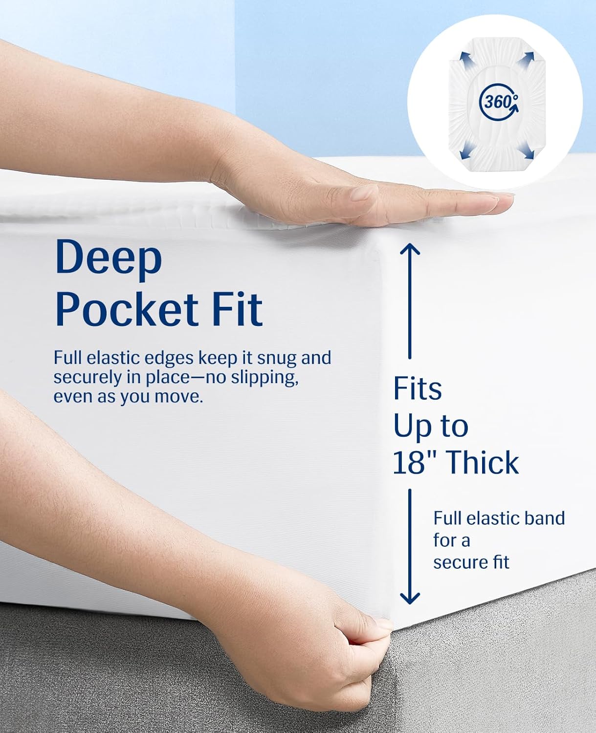 Elegear Cooling Mattress Pad King, Upgraded Arc-Chill® 3.0 + PCM Cooling, Stay Cool All Night, Breathable & Soft, Deep Pocket 18", Washable Mattress Protector for Hot Sleepers, Gray