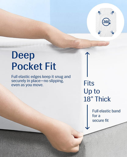 Elegear Cooling Mattress Pad King, Upgraded Arc-Chill® 3.0 + PCM Cooling, Stay Cool All Night, Breathable & Soft, Deep Pocket 18", Washable Mattress Protector for Hot Sleepers, Gray
