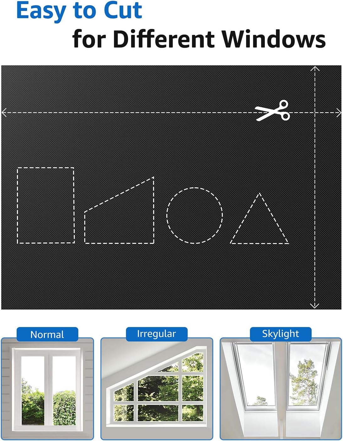 Sumobaby Blackout Curtains for Bedroom Portable 42"x60",No Drill Black Out Shades with Upgraded Hook&Loop Tapes,100% Blackout Window Cover,Thermal Insulated Blinds for Bedroom,Nursery(1 Panel,Black) - Colors H