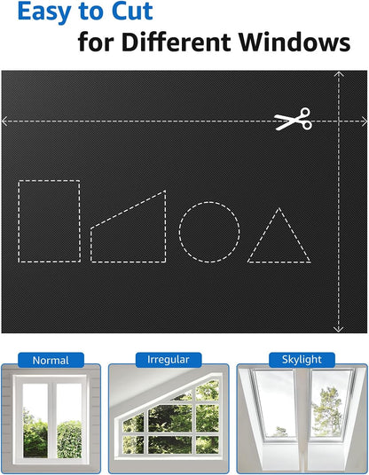 Sumobaby Blackout Curtains for Bedroom Portable 42"x60",No Drill Black Out Shades with Upgraded Hook&Loop Tapes,100% Blackout Window Cover,Thermal Insulated Blinds for Bedroom,Nursery(1 Panel,Black) - Colors J