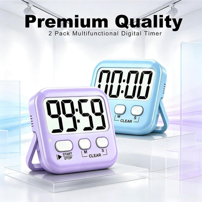 Antonki 2 Pack Digital Timer for Kids Classroom Kitchen Timers for Cooking
