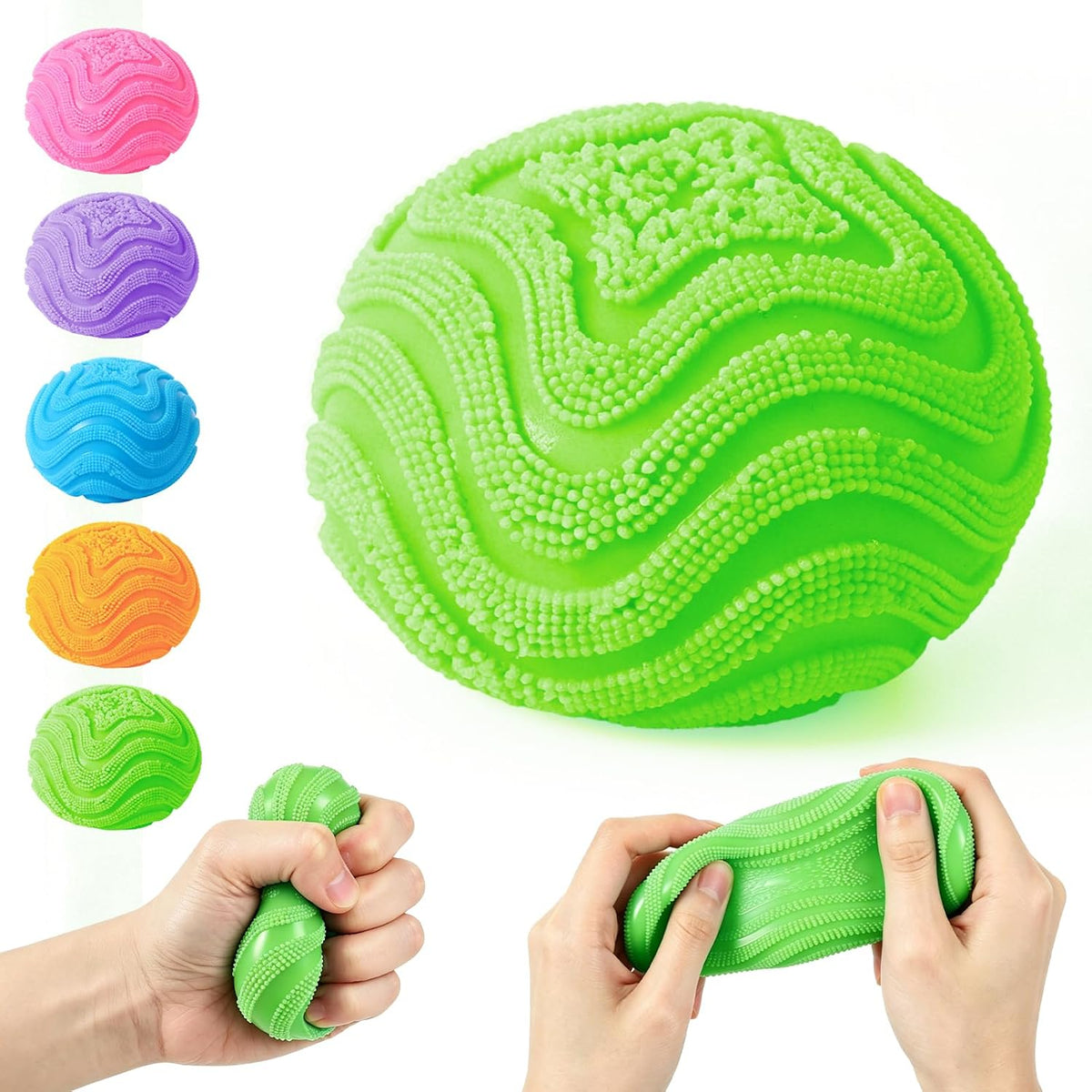 Fuzz Ball, Squishy Stress Ball, Soft Fidget Toy for Anxiety Relief, Fuzz Stress Ball, Sensory Squishy Ball Calming Tactile Grip for Focus & Relaxation (Purple)