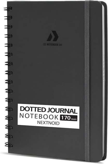 Nextnoid Lined Spiral Notebook Journal For Women & Men - A5(5.8" x 8.3") 170 Pages, Hardcover Notebooks for Work & Note Taking, College Ruled Journals for Writing - Grey