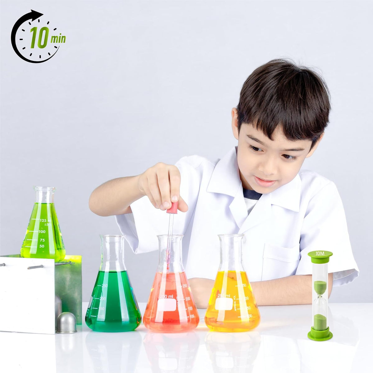 Sand Timer for Kids Set of 3 Small Colorful Hourglass Acrylic Covered Clock 1Min 2Min 5Min for Classroom, Home & Kids Room