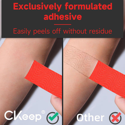 CKeep Kinesiology Tape, Uncut Premium Elastic Athletic Tape 2 Rolls, Beige | Original Cotton Latex Free Kinetic Tape, Breathable & Waterproof Sports Tape for Muscle and Joint Support, 2inch x 16ft