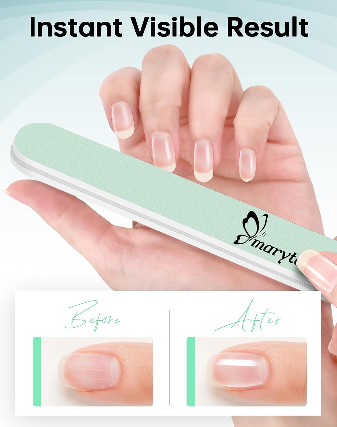 Maryton Nail Buffer 10PCS - Salon Shine for Natural Nails, 400 6000 Grit