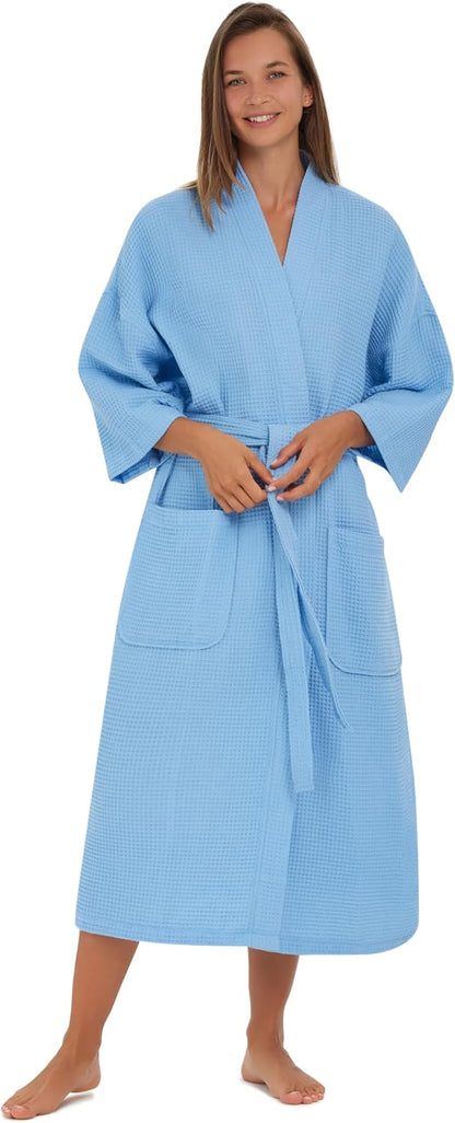 Monarch Square Waffle Spa Kimono Robe for Men or Women