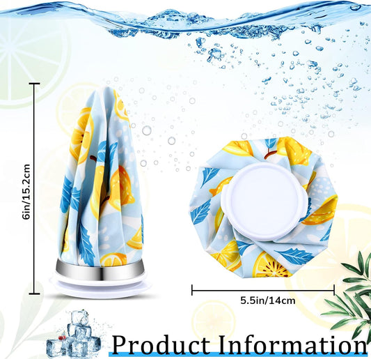 Honoson 4 Pack Reusable Ice Pack for Injuries, Ice Bags Hot Water Bag for Hot & Cold Pain Relief No-Leak Elastic Breathable for Muscle, Joint Pain Swelling, Sports & Home Use(Cute Fruit Style)