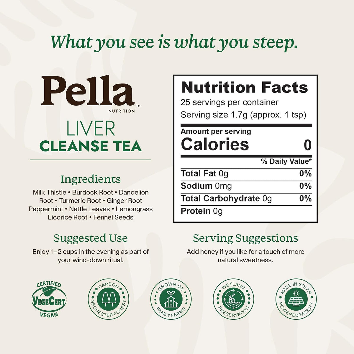 Pella Nutrition Liver Cleanse Caffeine-Free Loose Leaf Tea - 25 Servings