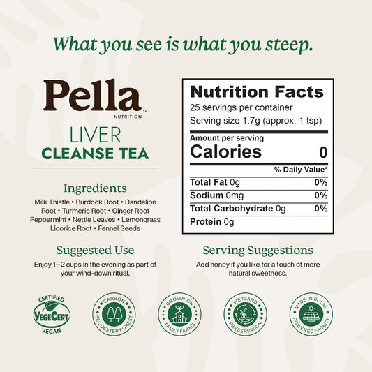 Pella Nutrition Liver Cleanse Caffeine-Free Loose Leaf Tea - 25 Servings