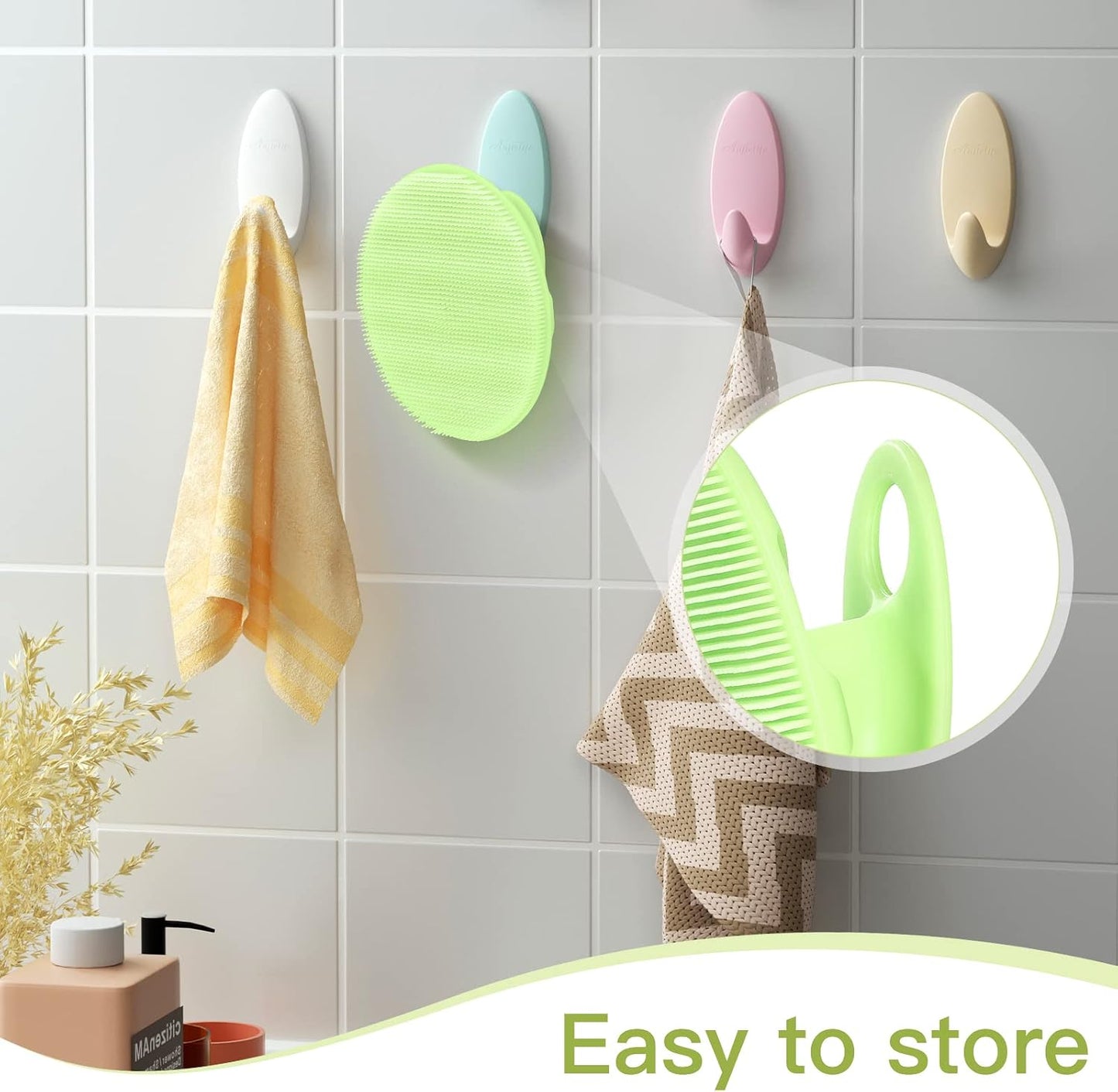 INNERNEED Soft Silicone Body Cleansing Brush Shower Scrubber, Gentle Exfoliating and Massage for All Kinds of Skin (Dark Green)