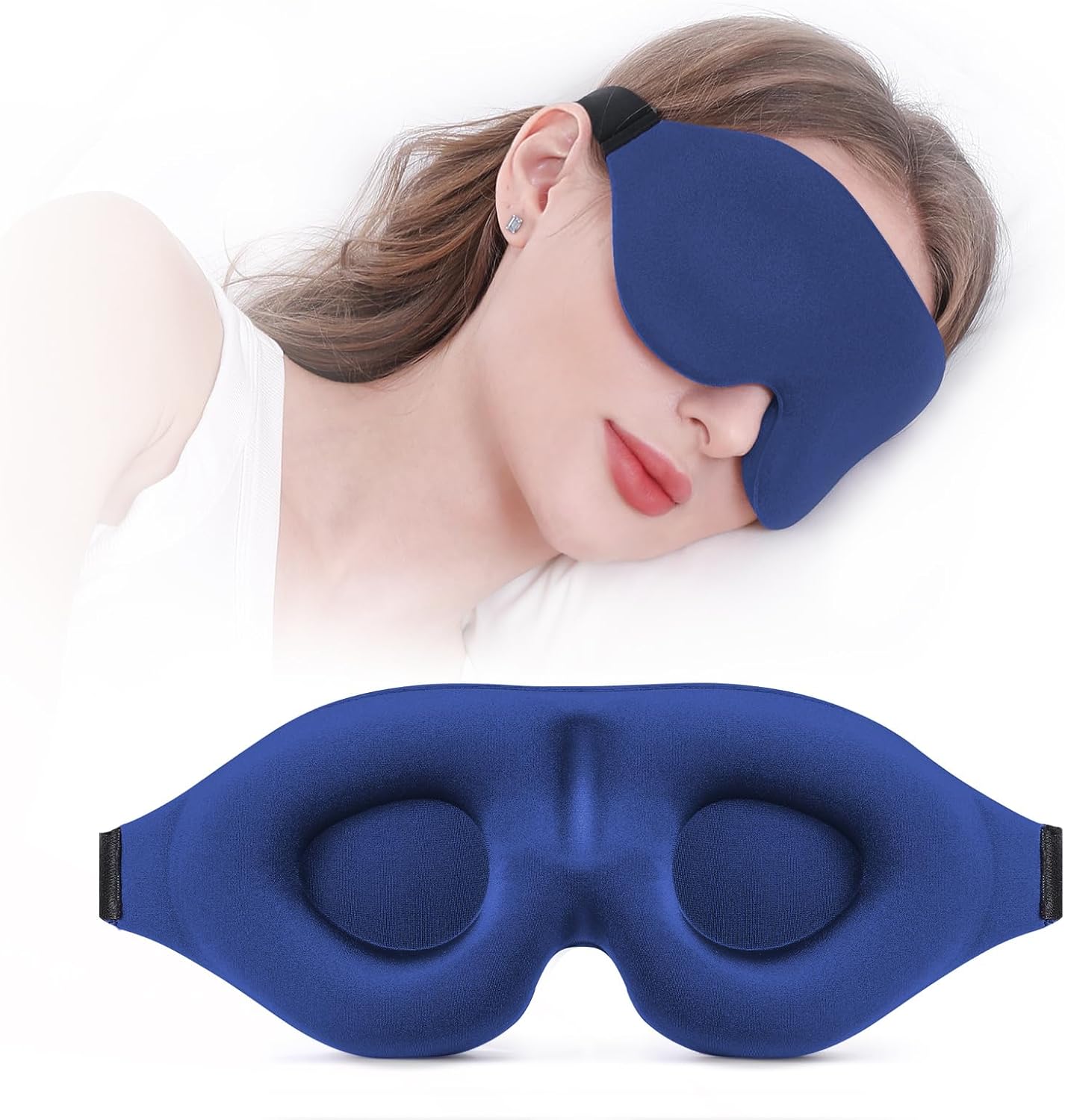 YIVIEW Sleep Mask for Side Sleeper, Complete Light Blocking 3D Sleeping Eye Mask, Soft Breathable Eye Cover for Women Men, Relaxing Zero Pressure Night Blindfold