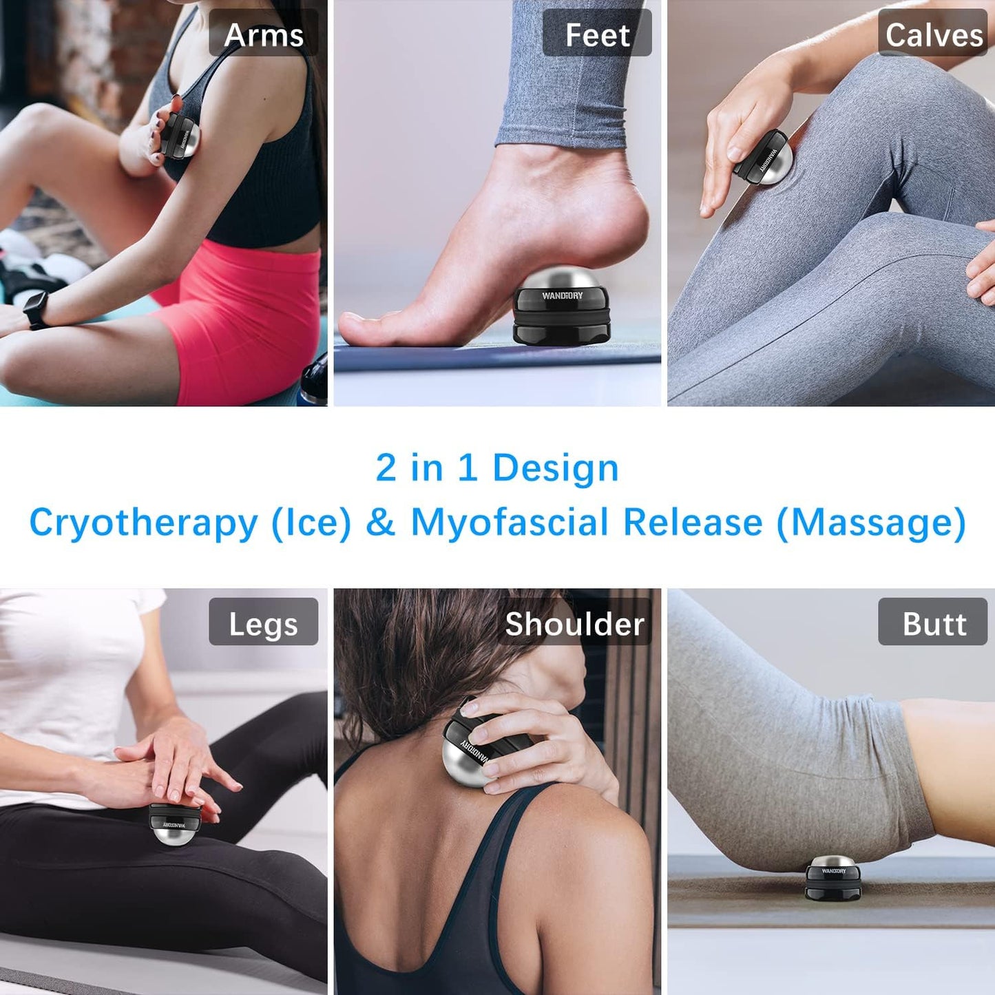 Mountable Massage Ball, 3 in 1 Muscle Recovery Massager, for Pain Relief, Myofascial Release, Knots, and Deep Tissue, Trigger Point Massage Therapy, Ideal Gifts for Loved Ones