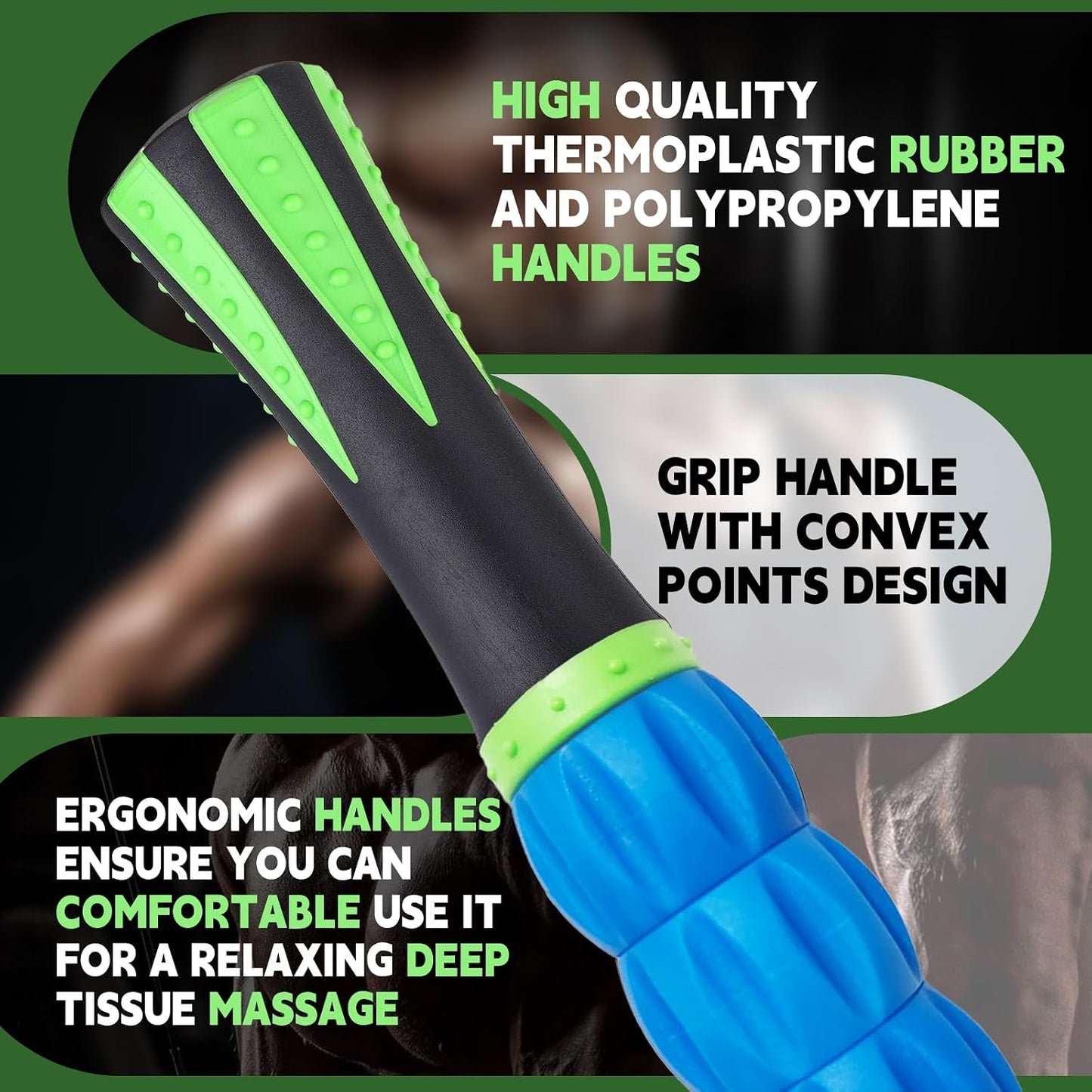 Massage Roller Stick,Muscle Roller Stick for Athletes,Liposuction Massage Roller for Lymphatic Drainage, for Relief Muscle Soreness, Trigger Points, Help Runner Legs, Back Recovery