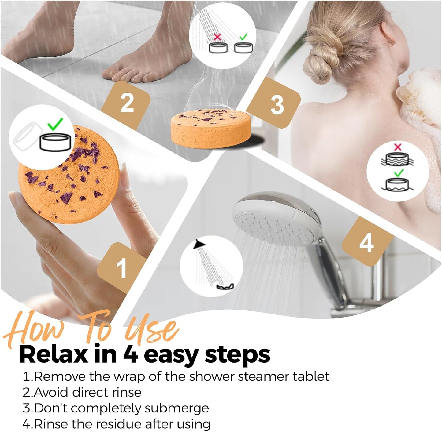 Shower Steamers Aromatherapy Birthday Gifts for Women - SWCANDY 8 Pcs Travel Essentials, Hotel Shower Spa Holidays Mom Wife Grandma Sister Her Self Care Relaxation with Natural Essential Oils Home