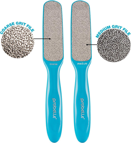 Probelle Double Sided Multidirectional Nickel Foot File Callus Remover - Immediately Reduces calluses and Corns to Powder for Instant Results, Safe Tool (Dark Grey)