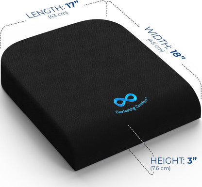 Everlasting Comfort Ventilated Wheelchair Cushions for Pressure Relief - Gel Memory Foam Wheel Chair Seat Cushion Pad for Seniors and Adults & Pain Relief - Soft Non-Slip Cover - Office Accessories
