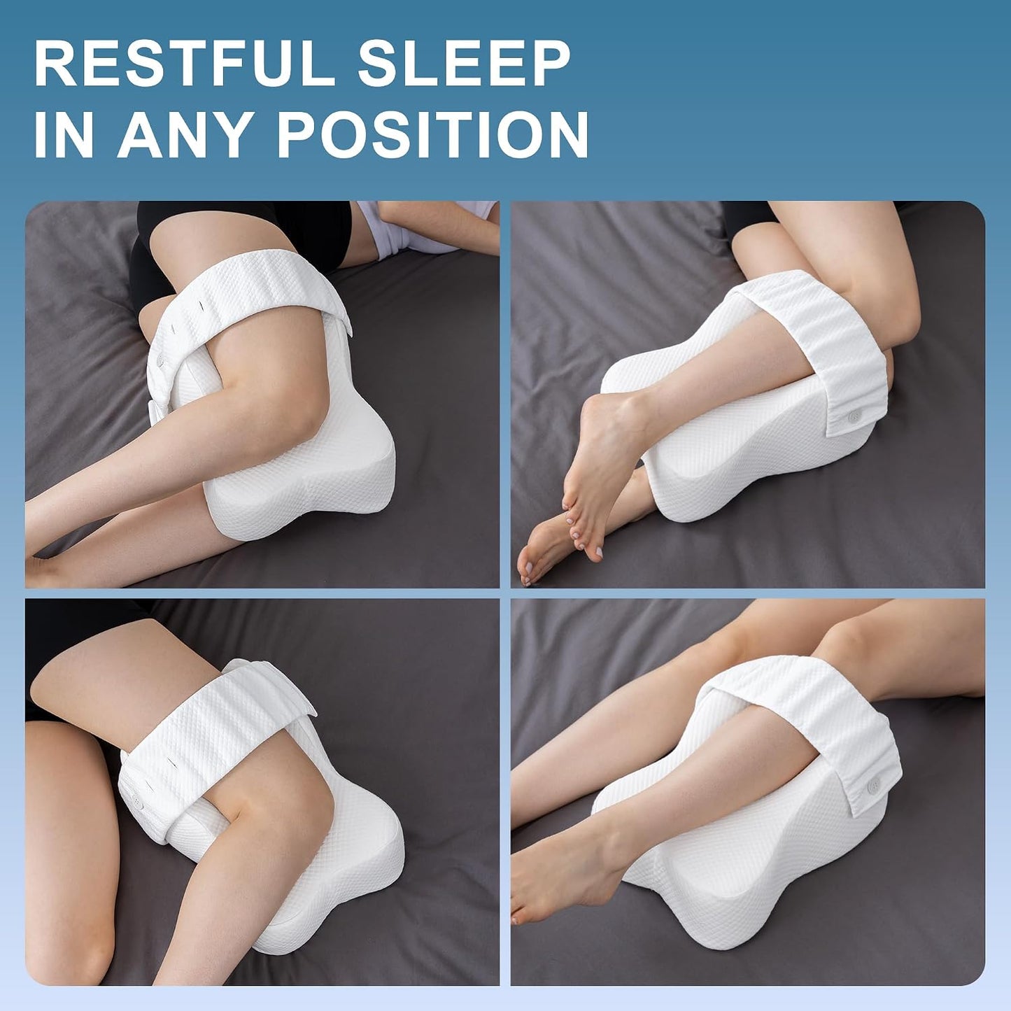 UJPFEO Knee Pillow for Side Sleepers,Leg Pillows for Sciatica,Knees,Hips,Joints Between Legs,Back Pain Relief When Side Sleeping Spine Alignment Support for Knee Surgery Recovery