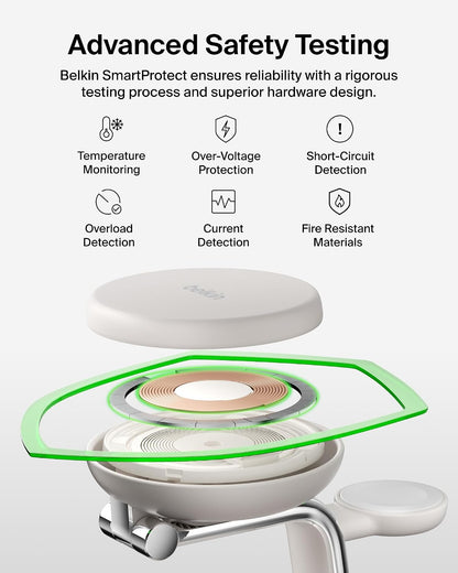 Belkin Qi2.2 25W Wireless 2 in 1 iPhone Charger, Fast Charging for Travel