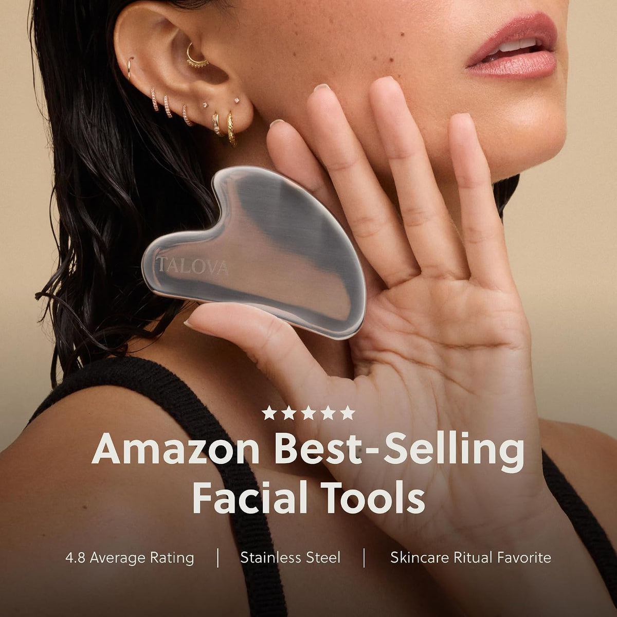 304 Stainless Steel Gua Sha Facial Tool, Face Massage Tool