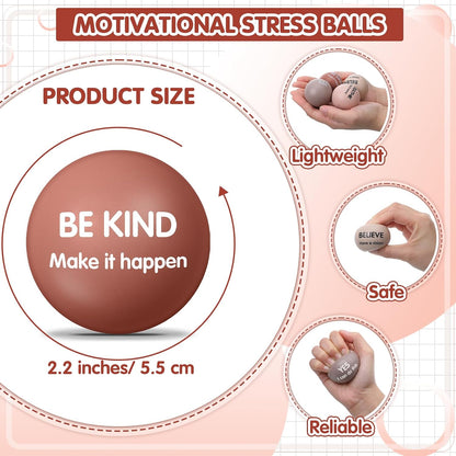 Liliful 100 Pcs Motivational Stress Balls Bulk Inspirational Squeeze Balls for Adults Anxiety Relief Fidget Toys Office Employee Gifts Classroom Rewards 2.2 Inch (Bright Colors)