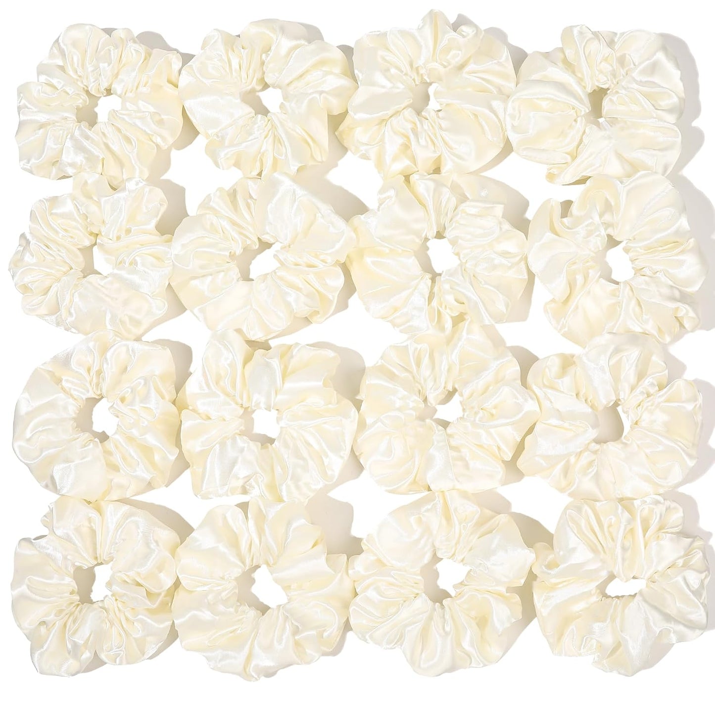 16 Pcs Scrunchies for Women - Black Satin Silk Scrunchies for Girls Hair Ties Elastics Bands Ponytail Holder Hair Accessories