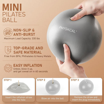 PhysKcal Pilates Kit, 15-Inch Pilates Ring with 1x Pilates Ball & 5X Bands | Aesthetic Home Pilates Equipment Set, Essential Kit for Beginners in Minimalist Style. Comes in Premium Packaging