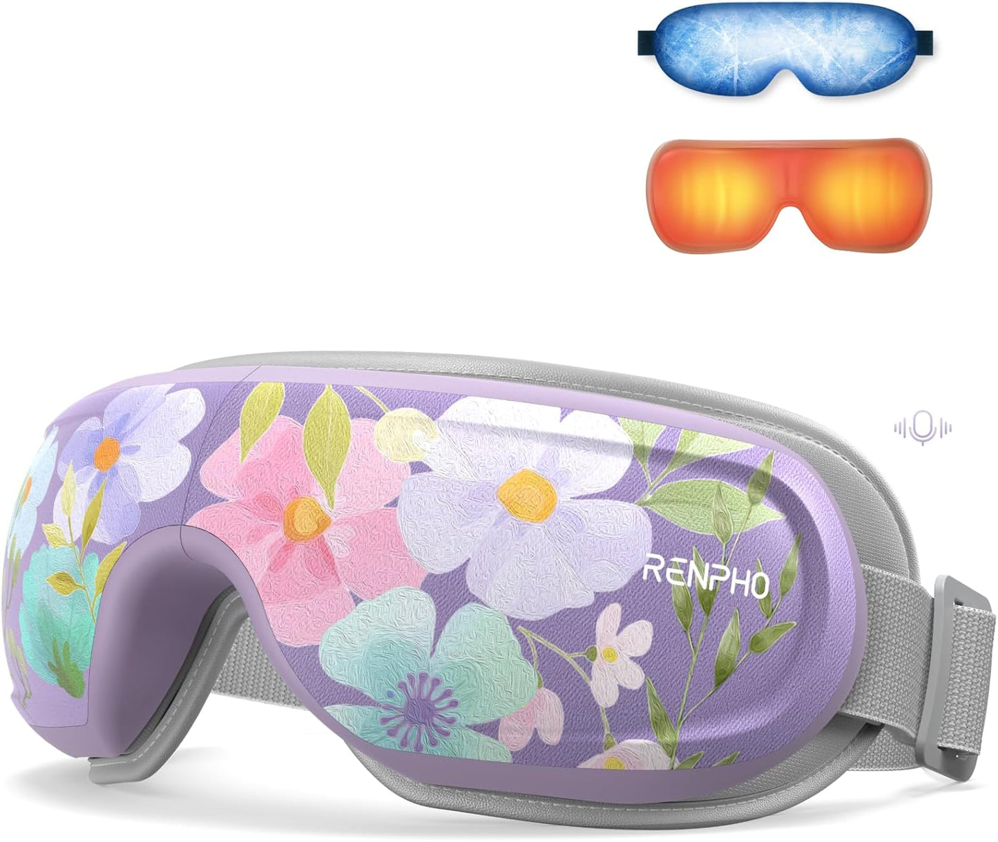 RENPHO Eye Massager with Heat and Cooling Voice Control, Birthday Gifts for Women Men, FSA Eligible HSA, Massaging Eye Mask for Dry Eyes Head Tension and Stress Relief - Eyeris 3