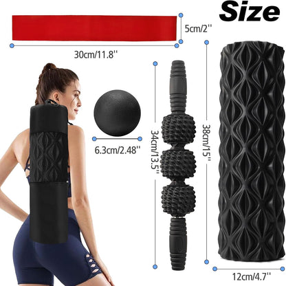 5 in 1 Foam Roller Set High Density Patented Foam Roller for Exercise