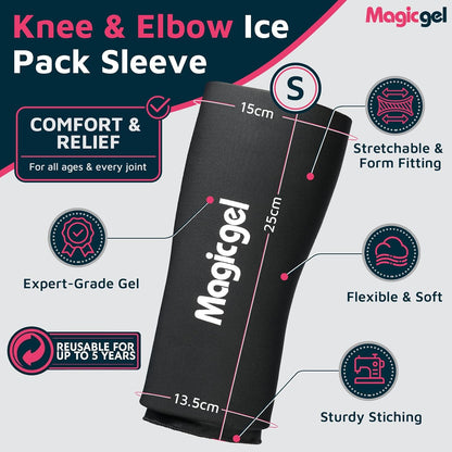 Magic Gel Elbow Ice Pack Wrap – Reusable Knee and Arm Sleeve - Hot & Cold Freeze Therapy Wrap for Targeted Areas – Compact Compression Fit for Knees, Calf, Joints, Tennis