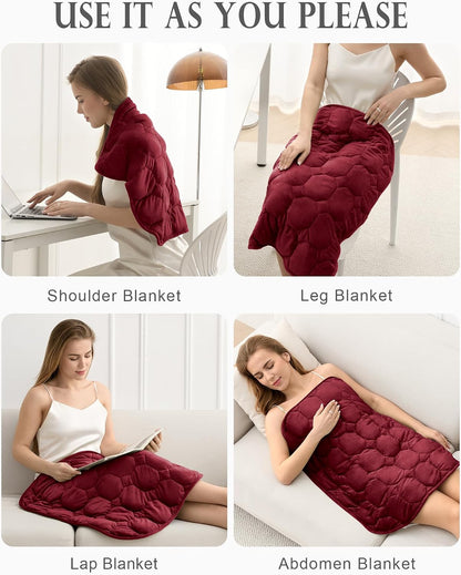Cottonblue Weighted Lap Blanket 7lbs, Cozy Luxury Crystal Velvet Weighted Blanket for Adults, Small Weighted Blanket for Relaxation, Sleeping, Travel, Grey, 29" x 24"