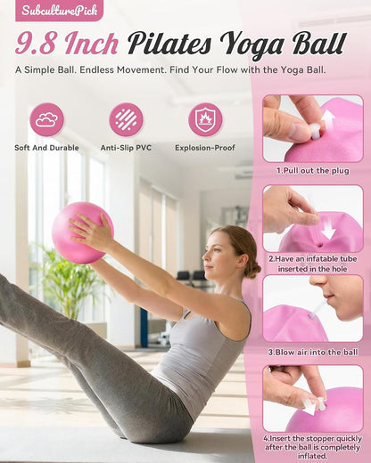 SUBCULTUREPICK Pilates Ring, Silicone Magic Pilates Rings, Lightweight & Durable Flexible Fitness Circle Exercise Equipment for Toning Arms, Thighs,Legs, Core,Yoga & Physical Therapy