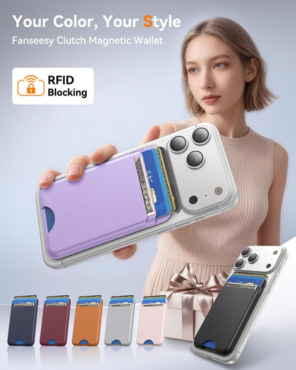 for MagSafe Wallet, Works with Apple Find My,4 Card Holder, Magnetic Phone Wallet for iPhone 18/17/16/15/14/13/12 Pro Max Air Plus Series, RFID Blocking Vegan Leather,Black