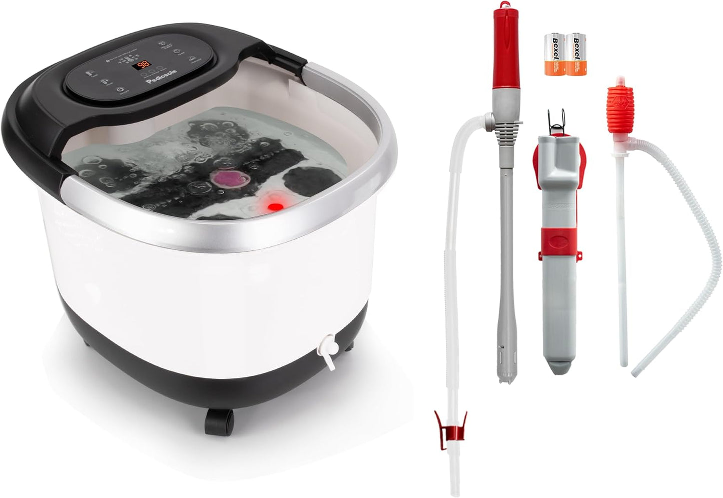 Luxury All in One Foot Spa - Motorized and Heated Foot Spa - Enjoy The Same Pedicure Foot Spa at Home Heat, Bubble Jets, Pedicure Stone, Motorized Massage Roller to Relieve Feet Stress
