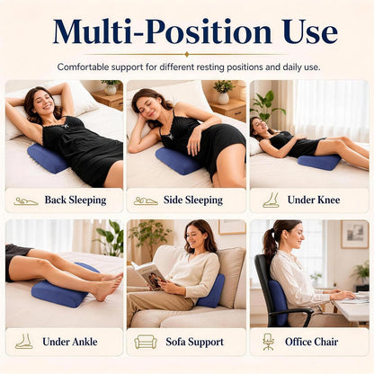 Lumbar Support Pillow for Bed Relief Back Pain: Lower Back Pillow for Sleeping - Memory Foam Waist Pillow - Back Wedge Bolster Pillow for Side, Back&Stomach Sleepers - Bed Rest Pillow for Car, Sofa
