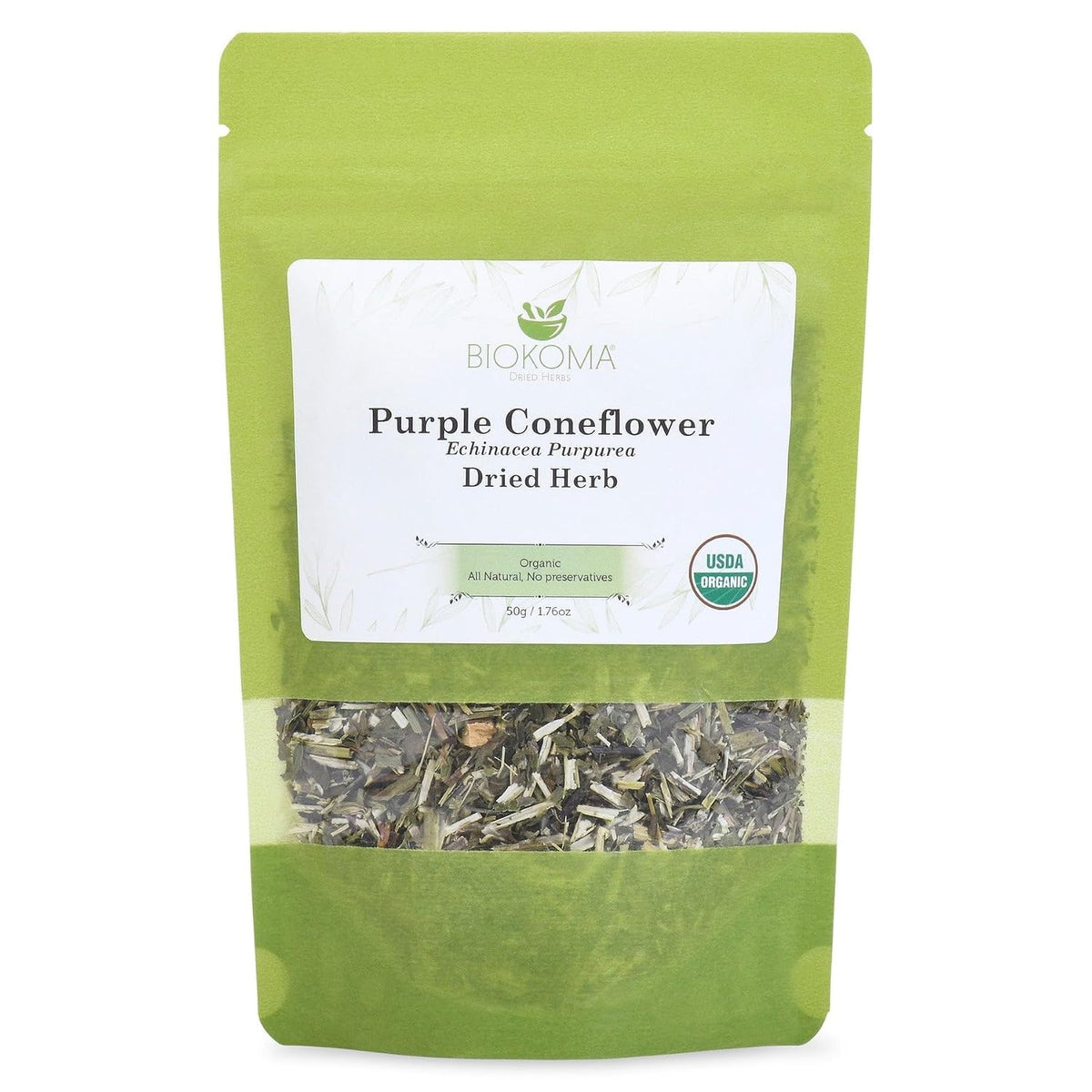 Biokoma Organic Purple Coneflower 1.76oz Echinacea Herb Tea Immune Support