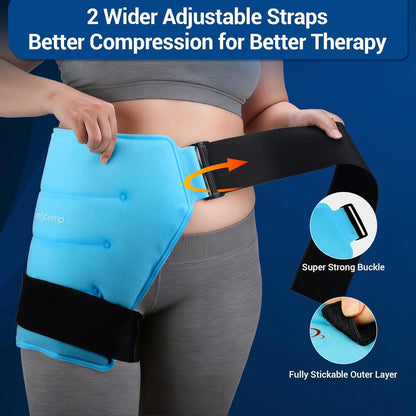 Comfytemp Hip Ice Pack Wrap for Sciatica Pain Relief, Hip Replacement Kit After Surgery, Reusable Gel Ice Pack for Injuries, Hot Cold Compress Recovery Items Physical Therapy for Men Women (L/XL/2XL)