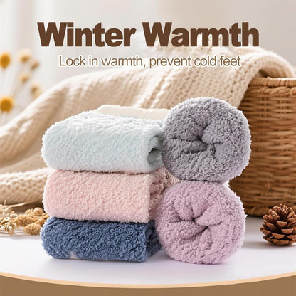 5 Pairs Fuzzy Socks with Grips for Women, Non Slip Cozy Fluffy Soft Socks, Winter Sleep Slipper Hospital