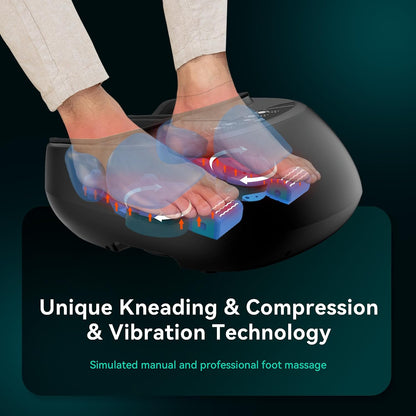 Snailax Shiatsu Foot Massager with Heat, FSA Eligible, Kneading, Compression, Vibration, Feet Massage Machine for Plantar Fasciitis, Neuropathy, Foot Warmer, Gifts for Women Men,Size 13