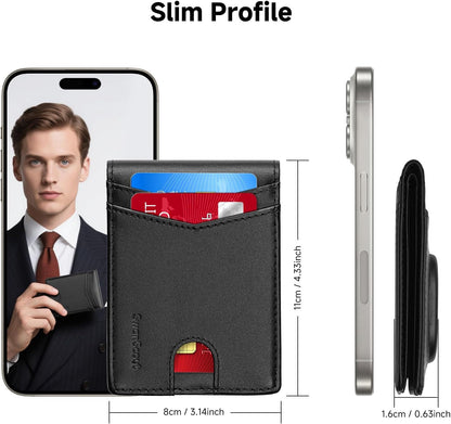 SwanScout Wallet for Samsung Galaxy SmartTag2, Money Clip Version, RFID Blocking Genuine Leather Bifold Wallet With Gift Box (Not Include Tracker)