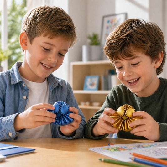 Gear Ball Fidget Toys Steampunk Gear Sphere Stress Relief for Kids Adults 3D Printed Unique Funny Birthday Gift for Christmas White Elephant Stocking Stuffer Easter (Ombre Purple, Dia. 2.5" )