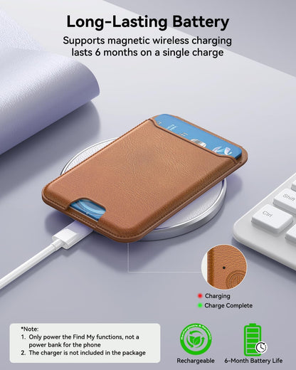 for MagSafe Wallet, Works with Apple Find My,4 Card Holder, Magnetic Phone Wallet for iPhone 18/17/16/15/14/13/12 Pro Max Air Plus Series, RFID Blocking Vegan Leather,Black