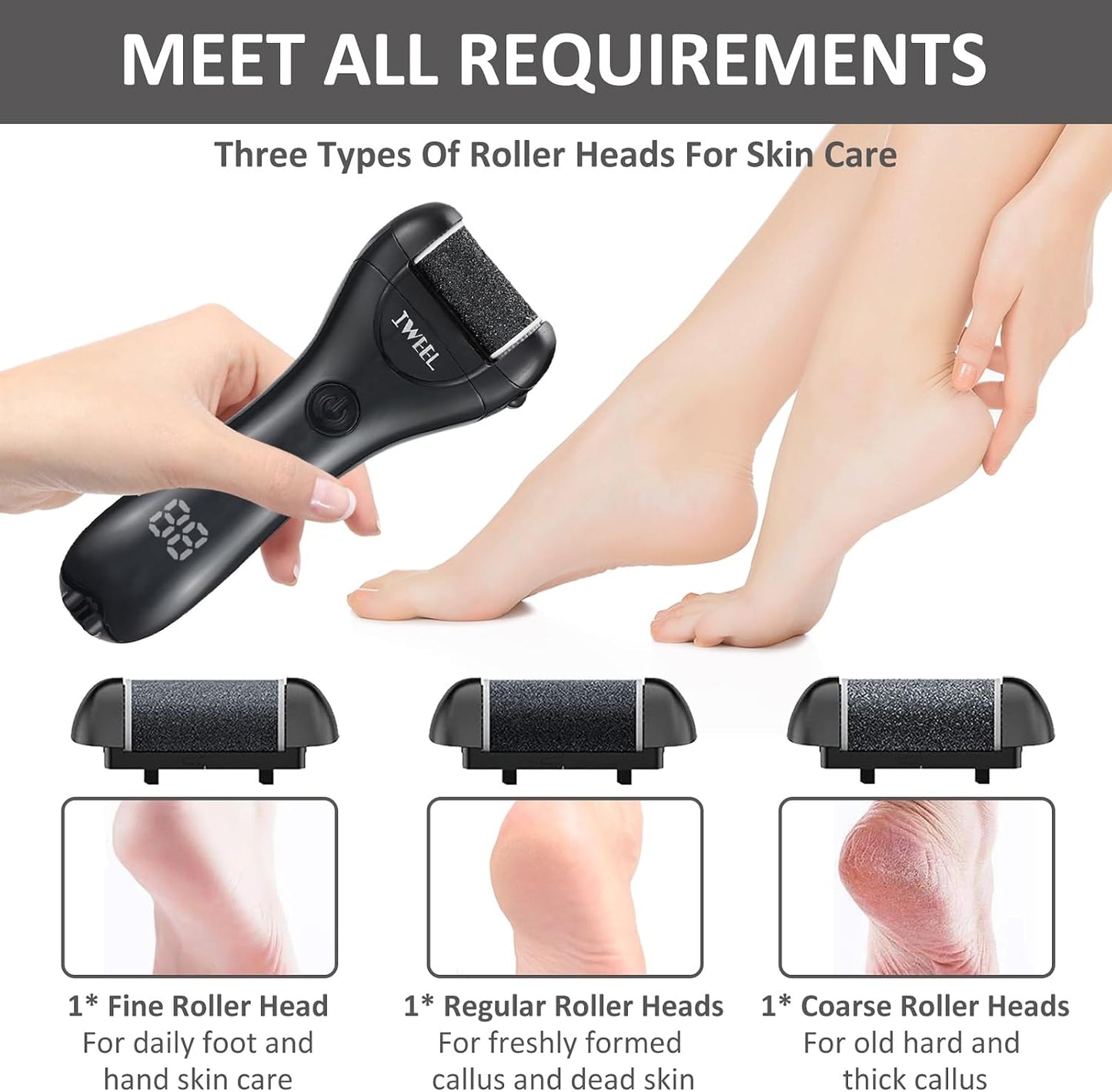 Electric Foot Callus Remover, Rechargeable Electronic Foot File Pedicure Kits, Electric Callus Remover for Feet, Foot Scrubber Dead Skin Remover, Professional Foot Care for Dead Skin Ideal Gift