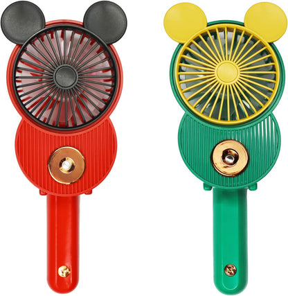 LACOVIA Cute Mouse Misting Personal Fan, Foldable Mini USB Fan(Red&White)