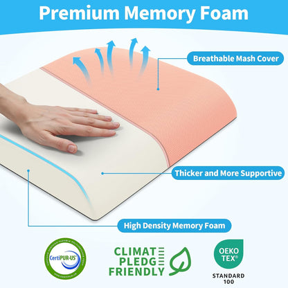 TranquilRelax Large Seat Cushion, Memory Foam Cushion for Long Sitting Hours on Office Chair, Car Seat, Non-Slip Chair Pad for Sciatica, Coccyx, Tailbone Pain Relief & Post-Surgery Recovery (Black)