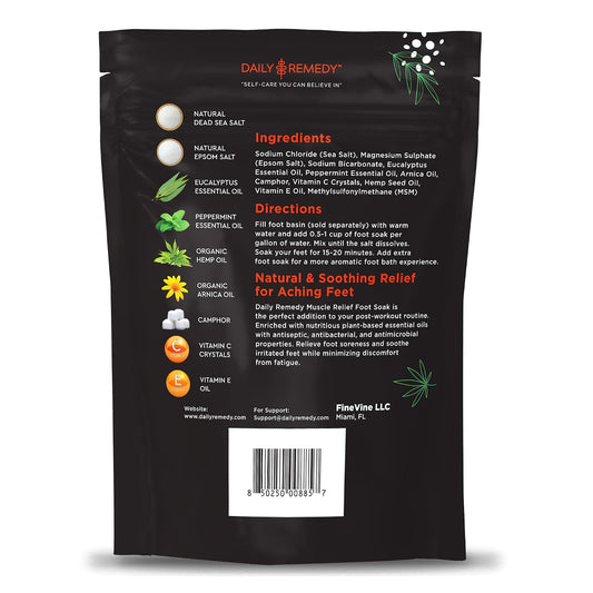 Muscle Relief Foot Soak with Epsom Salt, Made in USA, Soothe Tired Feet, Softens Calluses and Helps Athletes Foot 1lbs