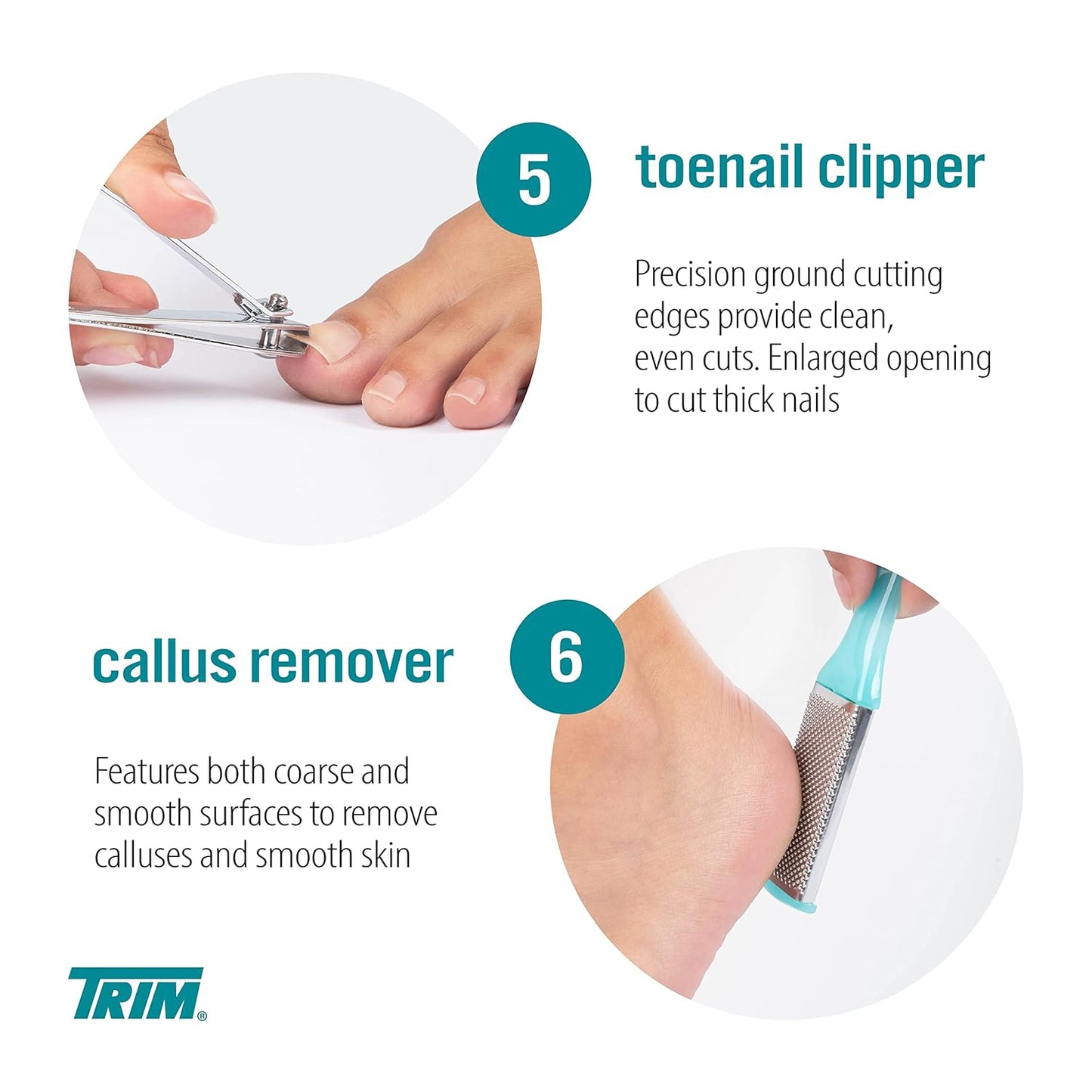 TRIM Professional 7-Piece Pedicure Kit Home Foot Care & Toenail Grooming | Professional 7-piece pedicure set for home foot care. Durable, travel-ready tools for smooth, perfectly groomed feet.